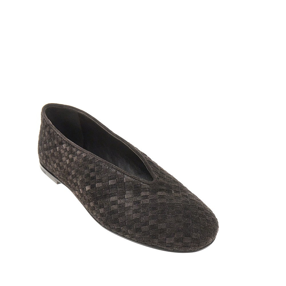 Bottega Veneta 'Rosa' Intrecciato suede leather ballet flats