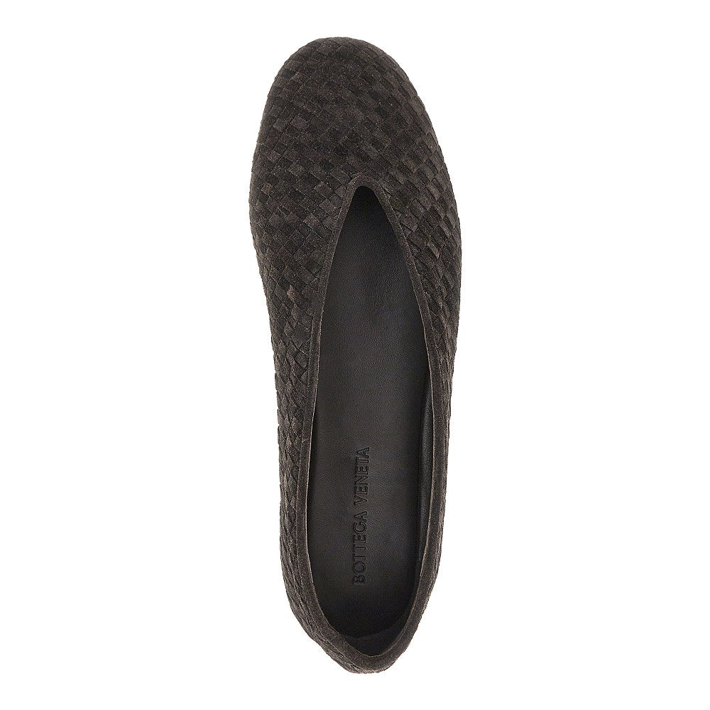 Bottega Veneta 'Rosa' Intrecciato suede leather ballet flats