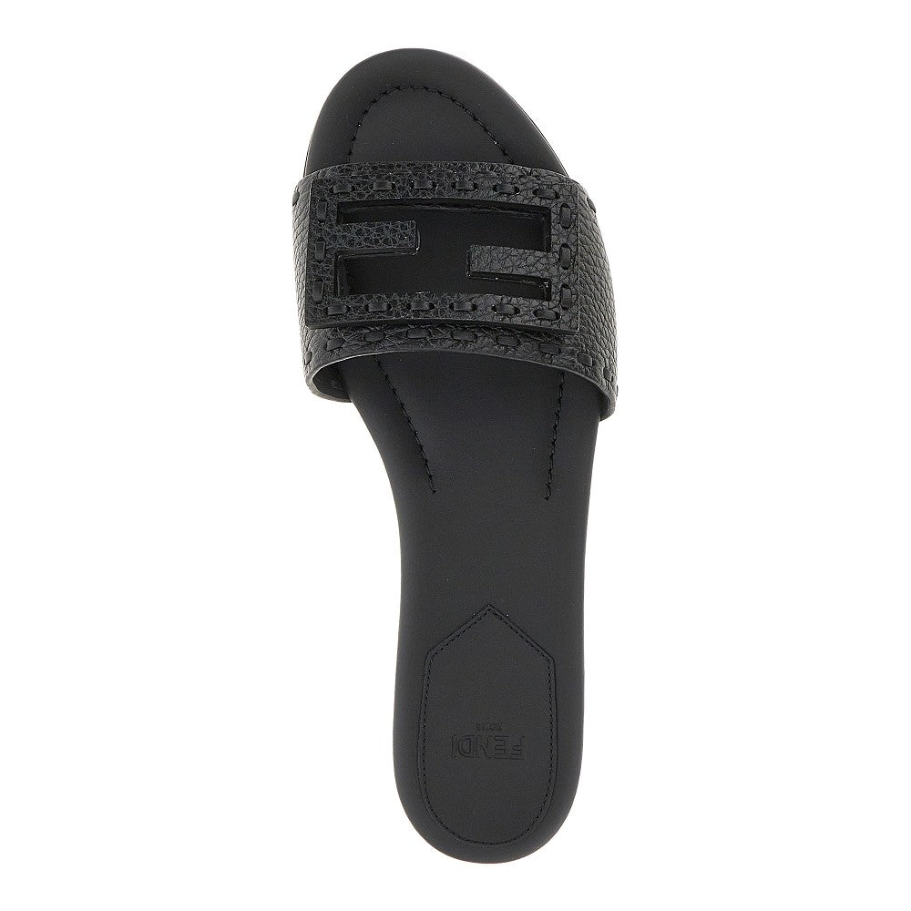 FENDI 'Baguette' grained leather slides