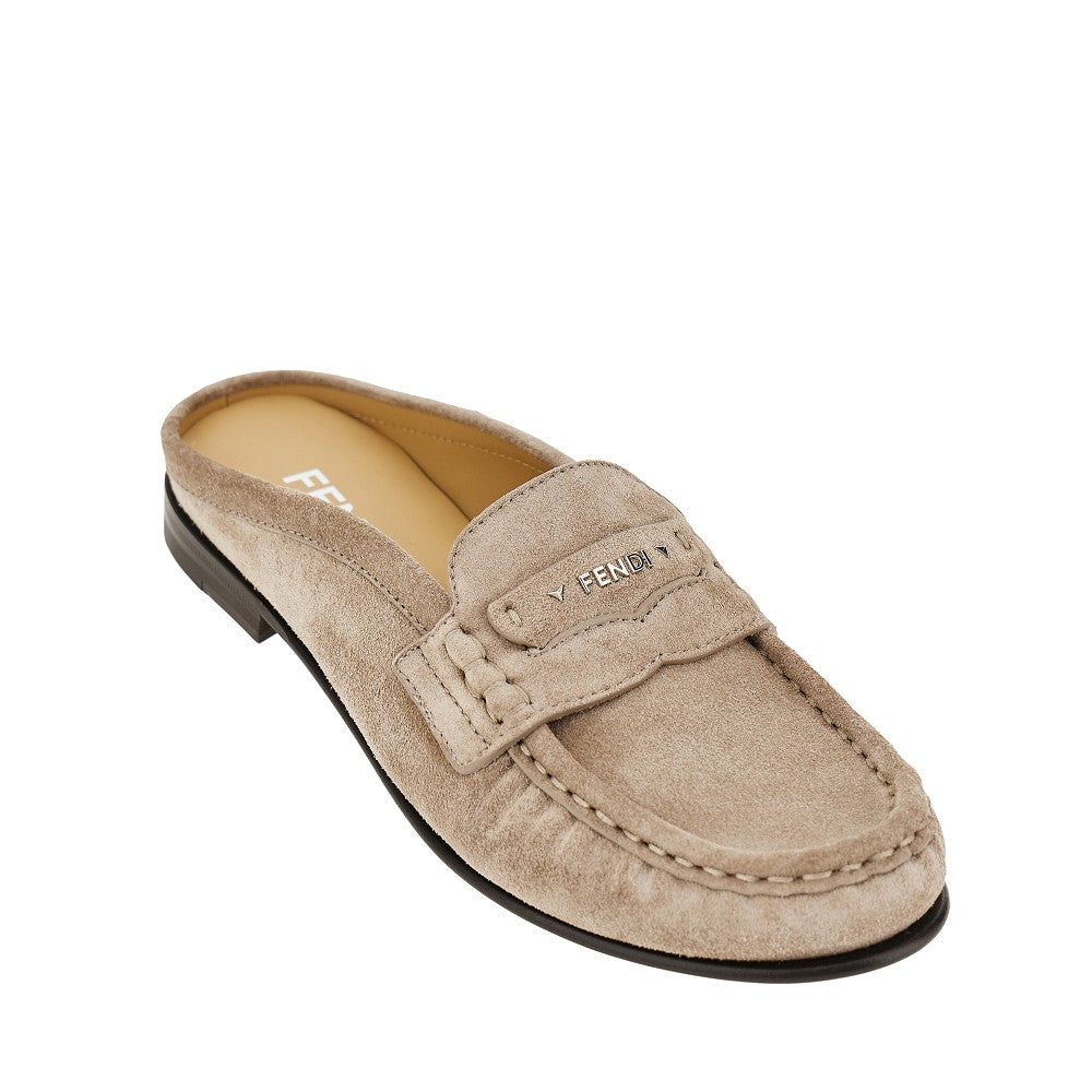 FENDI Fendi Scrunch' suede leather sabot