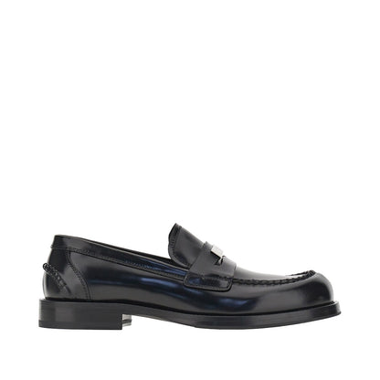 DOLCE&GABBANA Logo plate leather loafers