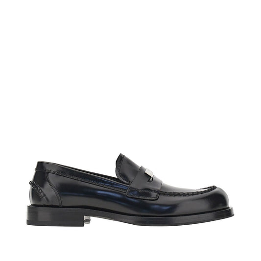 DOLCE&GABBANA Logo plate leather loafers