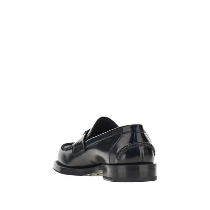 DOLCE&GABBANA Logo plate leather loafers