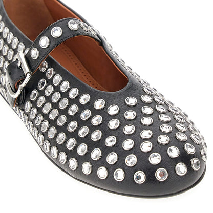 ALAIA Strass-embellished leather ballerinas