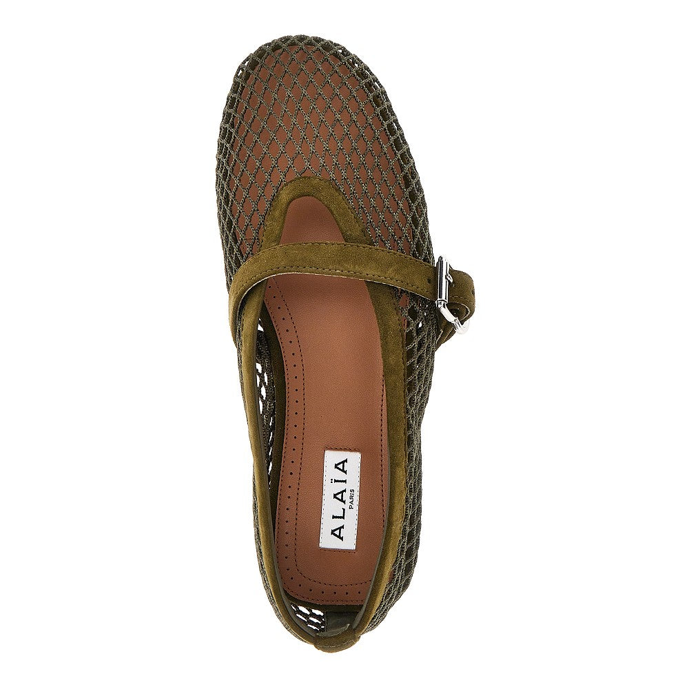 ALAIA Fishnet ballerina flats