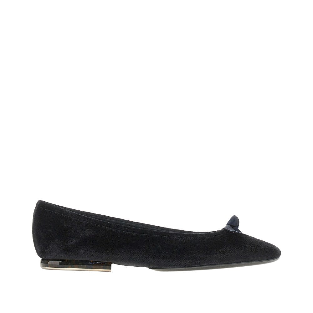 LORO PIANA 'Primula' velvet ballerinas with bow