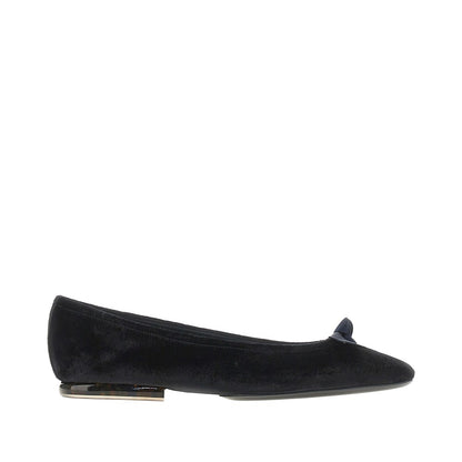 LORO PIANA 'Primula' velvet ballerinas with bow