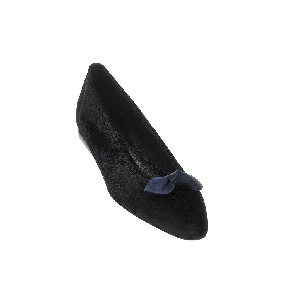 LORO PIANA 'Primula' velvet ballerinas with bow
