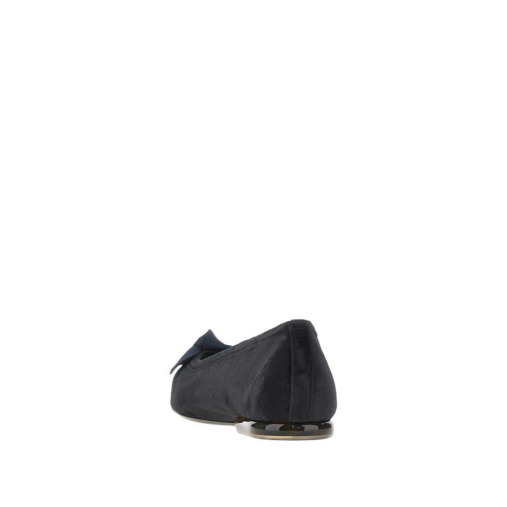 LORO PIANA 'Primula' velvet ballerinas with bow