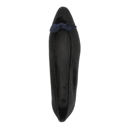 LORO PIANA 'Primula' velvet ballerinas with bow