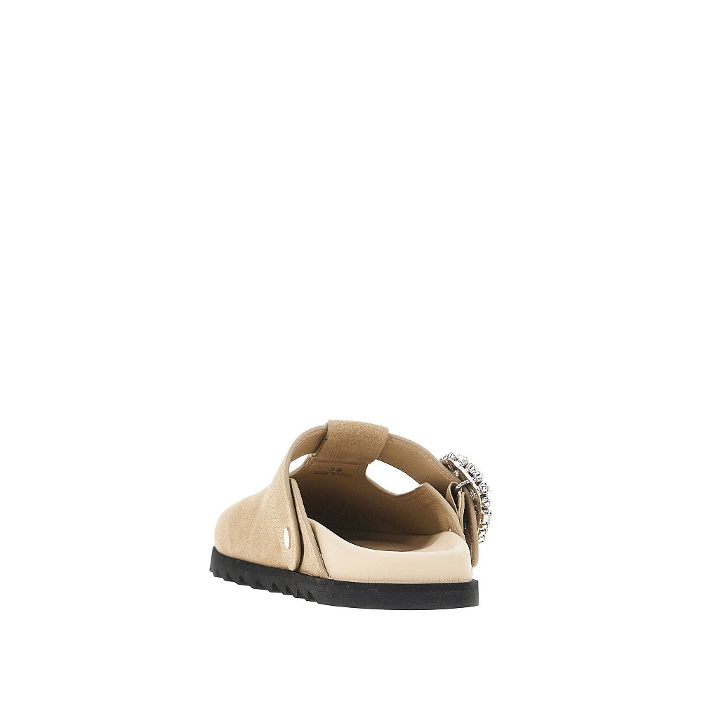 ROGER VIVIER 'Slidy Viv'' suede leather mules