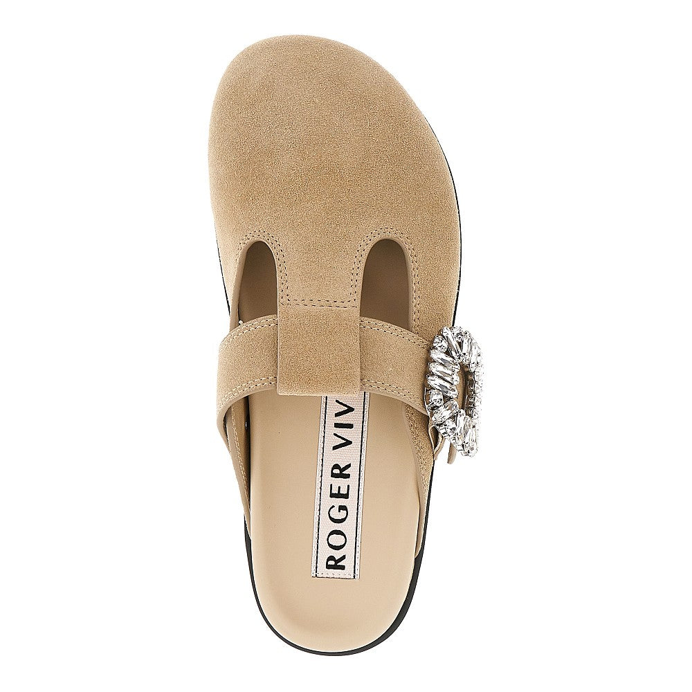 ROGER VIVIER 'Slidy Viv'' suede leather mules