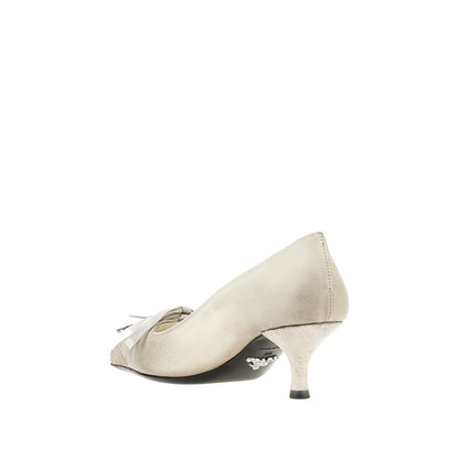 PRADA Old-effect leather laced pumps