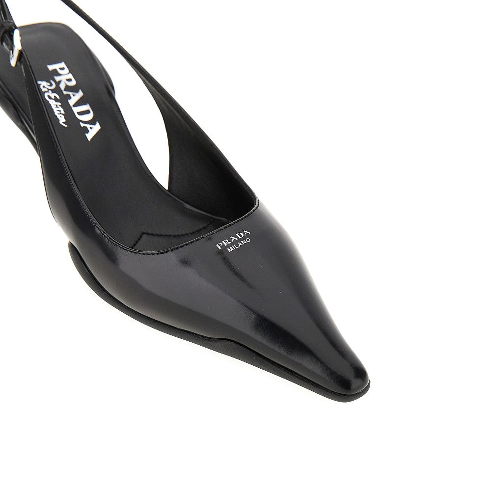 PRADA Spazzolato leather Re-Edition slingback pumps