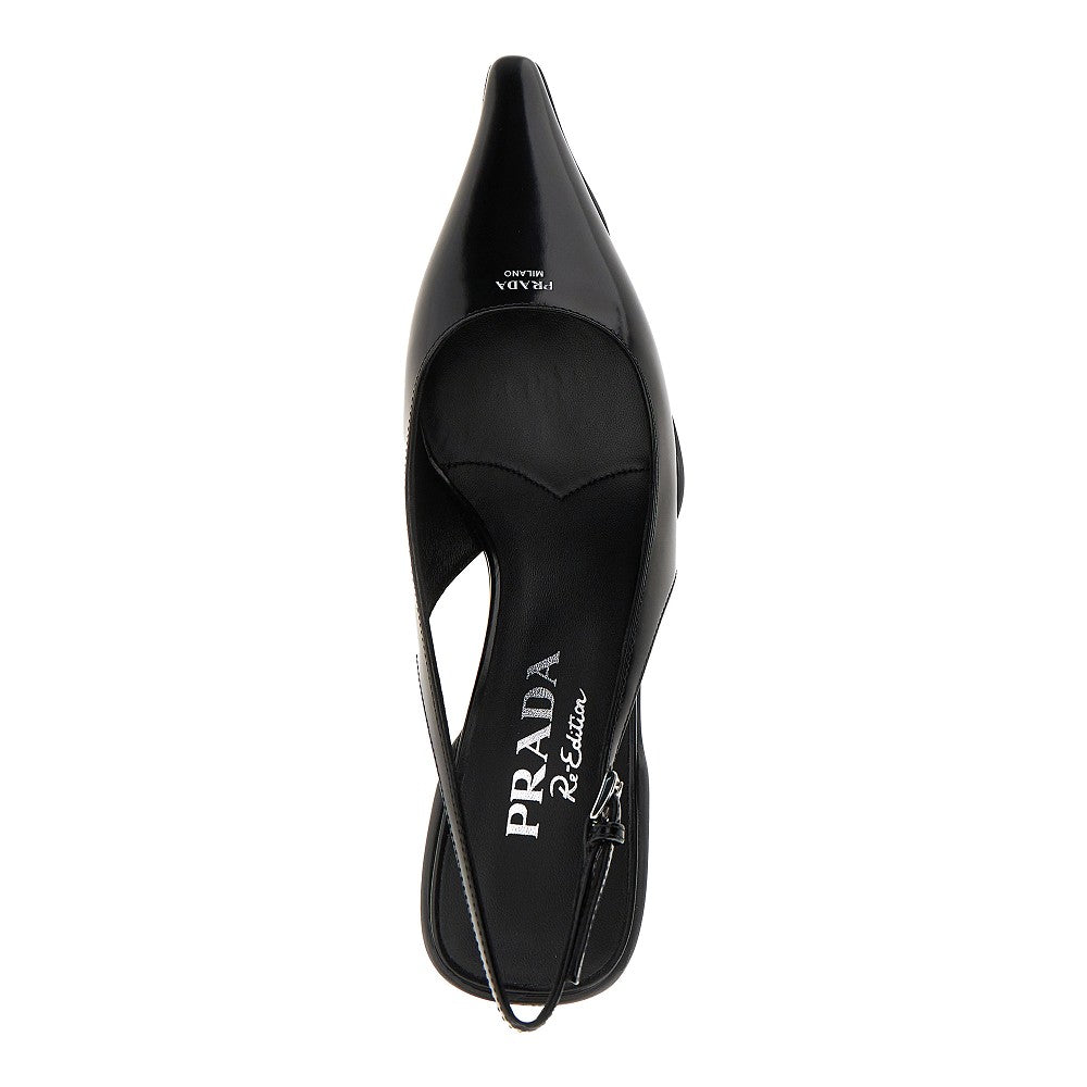 PRADA Spazzolato leather Re-Edition slingback pumps
