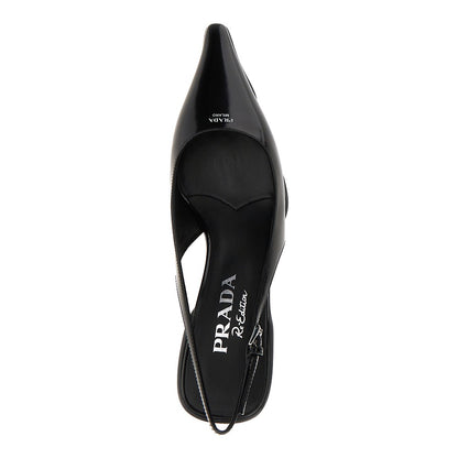 PRADA Spazzolato leather Re-Edition slingback pumps