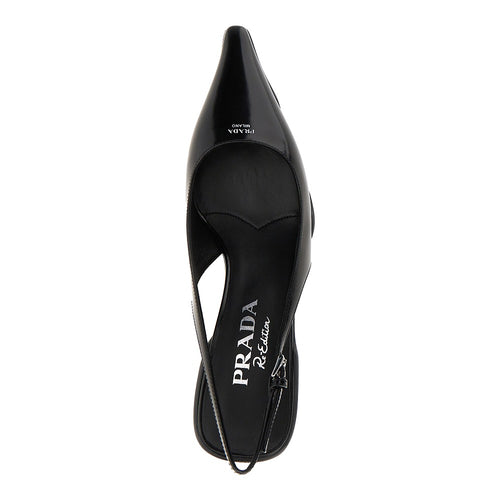 PRADA Spazzolato leather Re-Edition slingback pumps