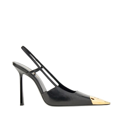 SAINT LAURENT Jeanne' nappa leather slingback pumps