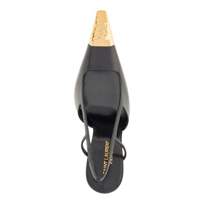 SAINT LAURENT Jeanne' nappa leather slingback pumps
