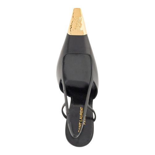SAINT LAURENT Jeanne' nappa leather slingback pumps