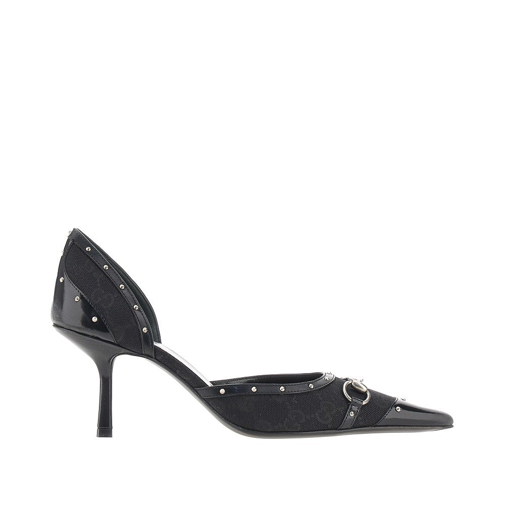 Gucci GG canvas and leather 'Savoy' pumps