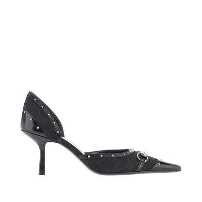 Gucci GG canvas and leather 'Savoy' pumps
