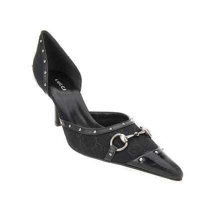 Gucci GG canvas and leather 'Savoy' pumps