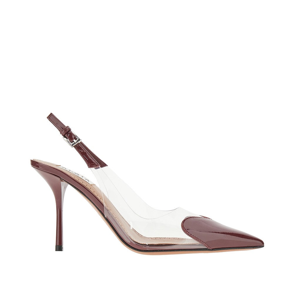ALAIA PVC and leather 'Le Coeur' slingback pumps