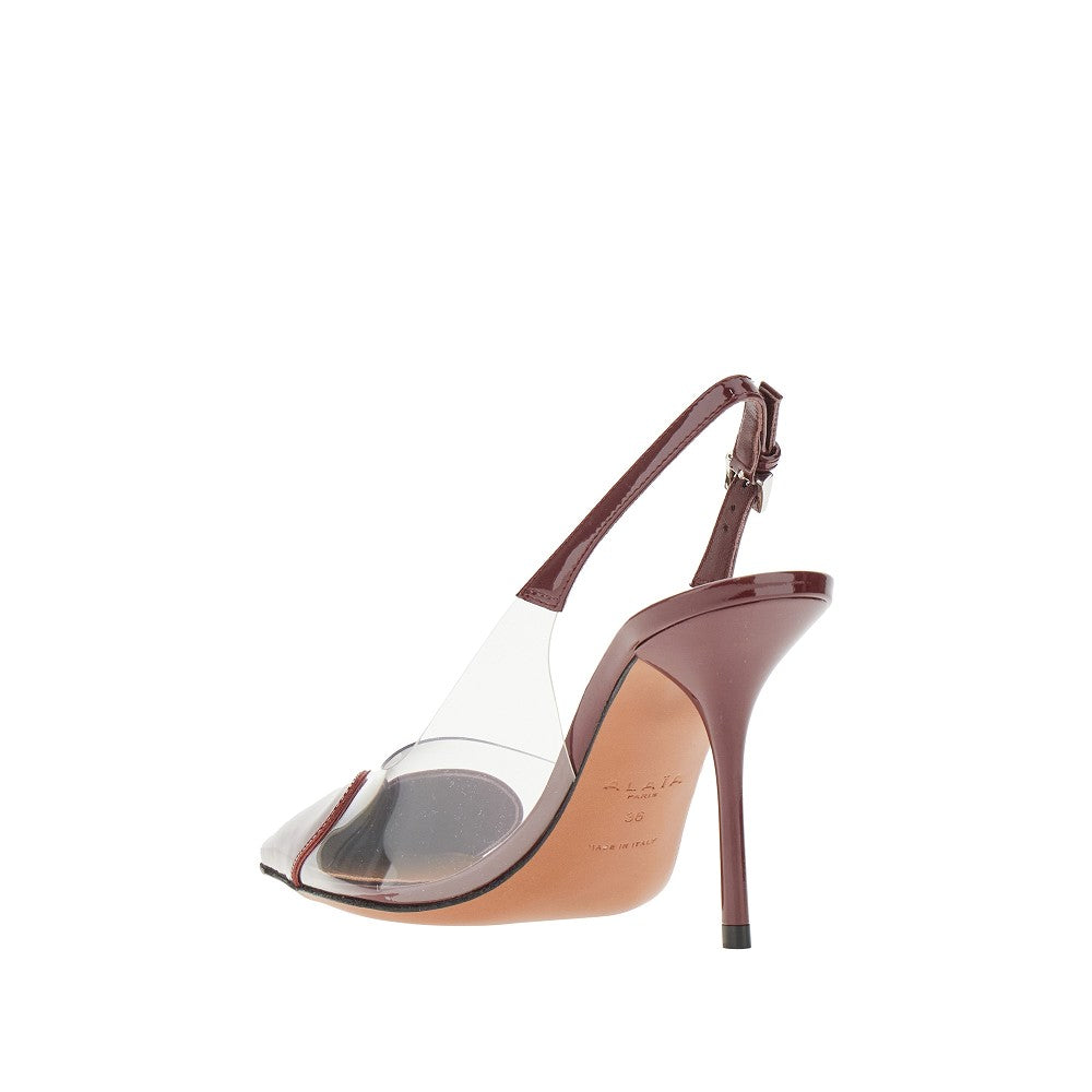 ALAIA PVC and leather 'Le Coeur' slingback pumps