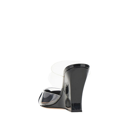 ALAIA PVC and leather 'Le Coeur' wedge mules