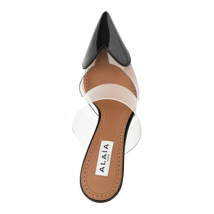 ALAIA PVC and leather 'Le Coeur' wedge mules