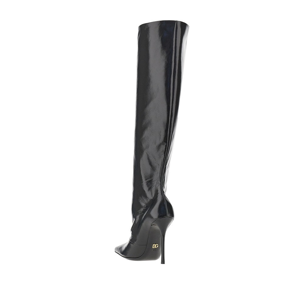 Dolce & Gabbana Squared-toe leather boots