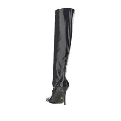 Dolce & Gabbana Squared-toe leather boots