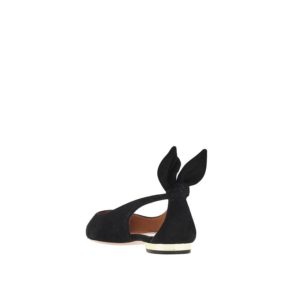 AQUAZZURA Bow Tie' suede leather ballet flats
