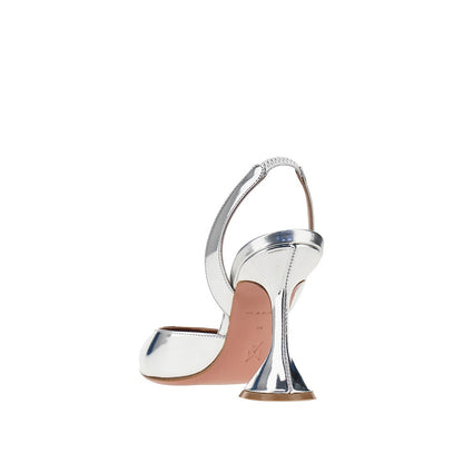 Amina Muaddi 'Holli' metallized leather slingback pumps