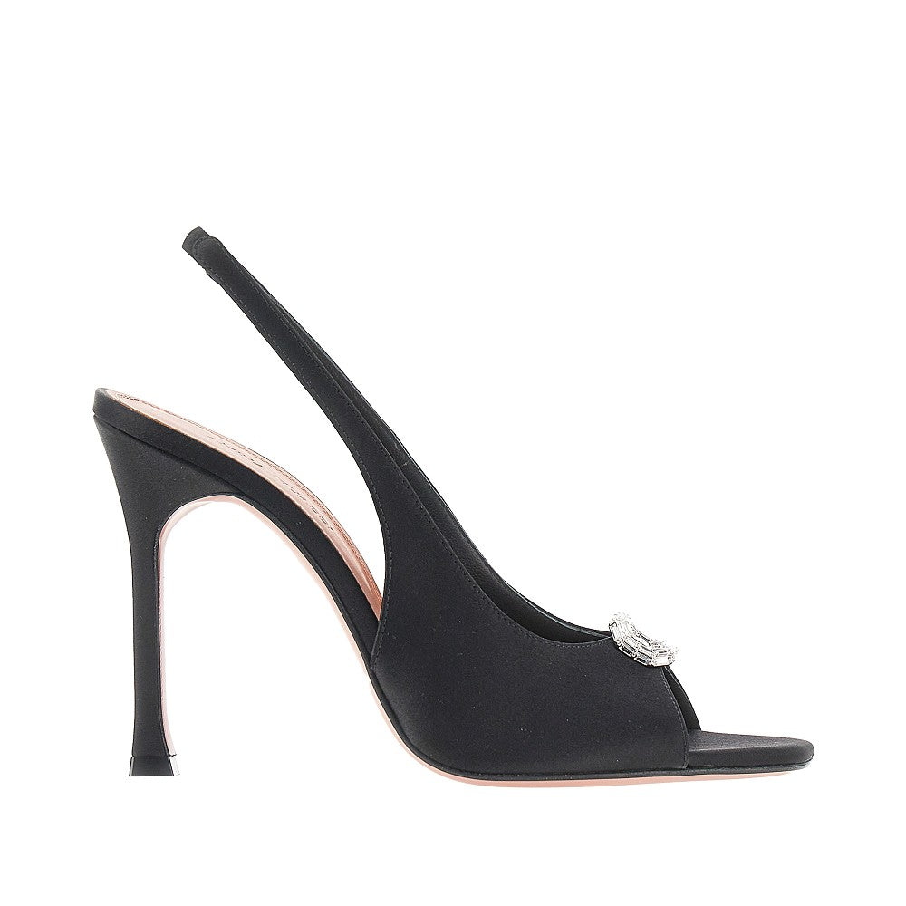 Amina Muaddi 'Mini Camelia' satin slingback pumps