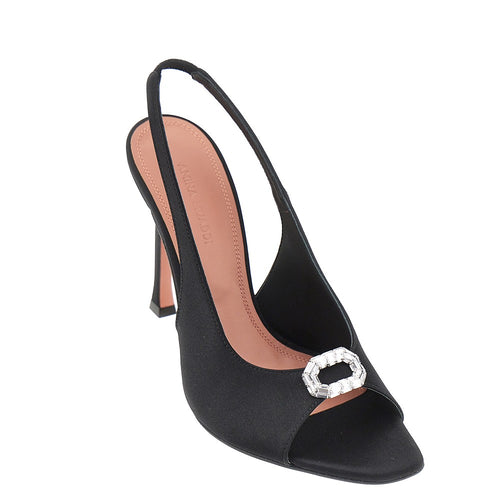 Amina Muaddi 'Mini Camelia' satin slingback pumps