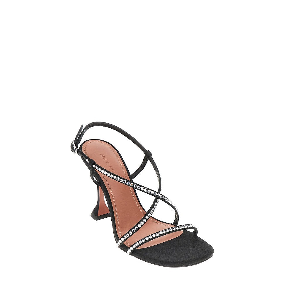 AMINA MUADDI Satin 'Sally' sandals with crystals