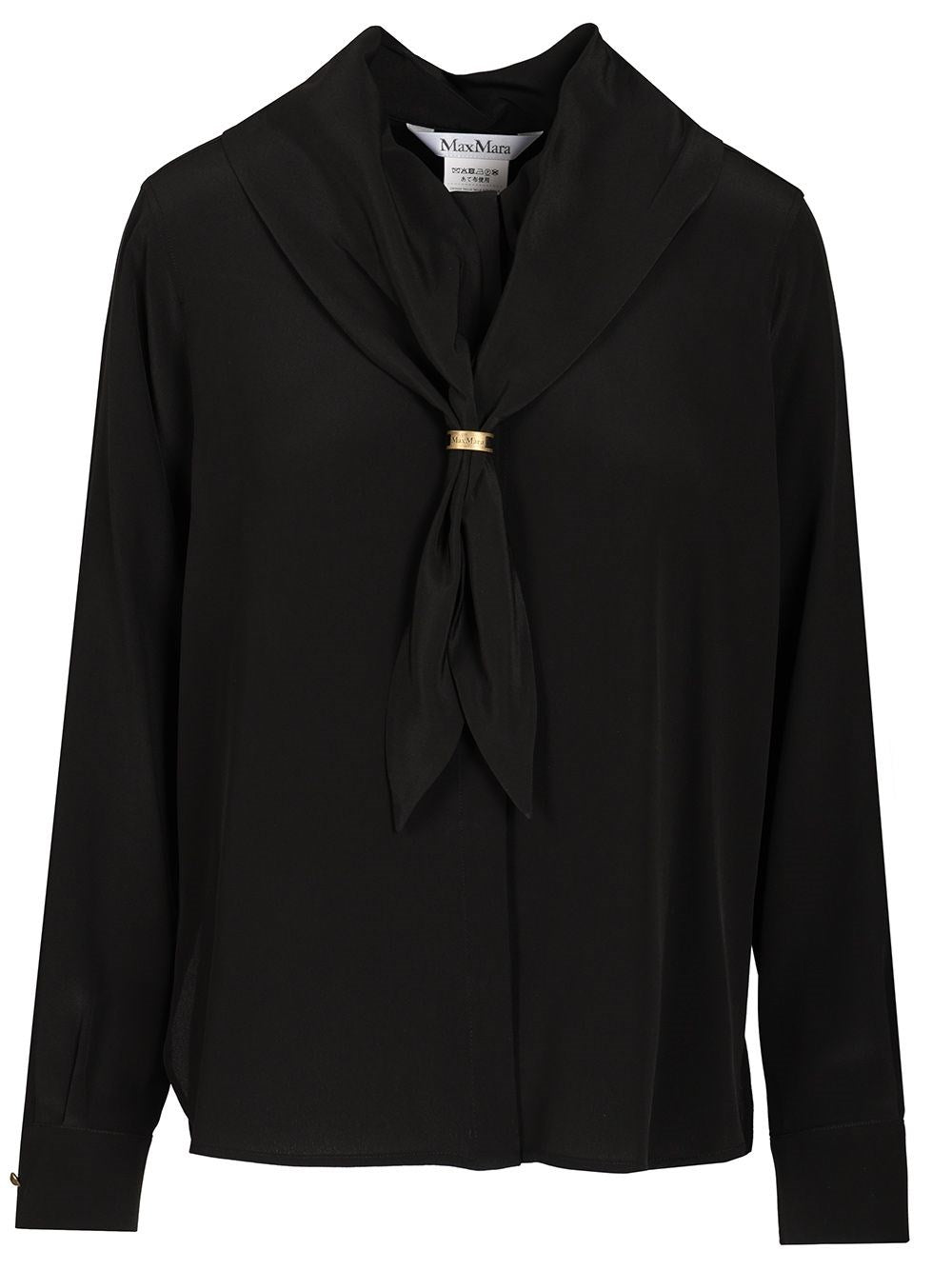 Max Mara Shirt With Scarf - Black