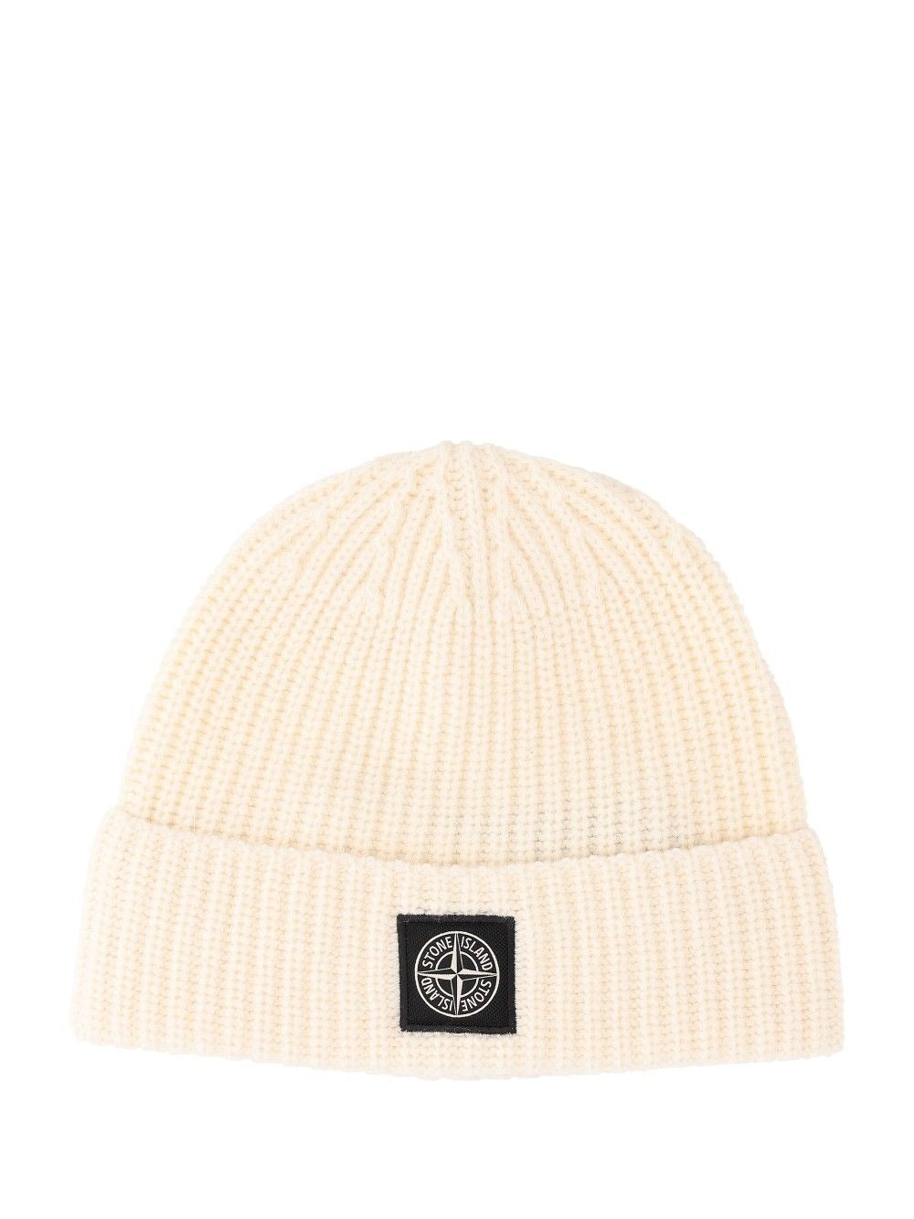 Stone Island Wool Beanie Geelong Rws - White