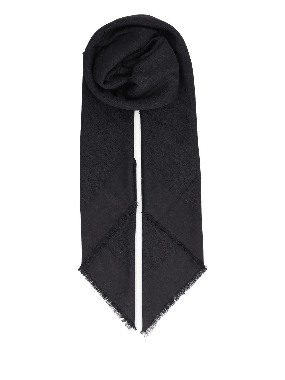 Fendi Cashmere, Silk, And Wool Shawl - Black