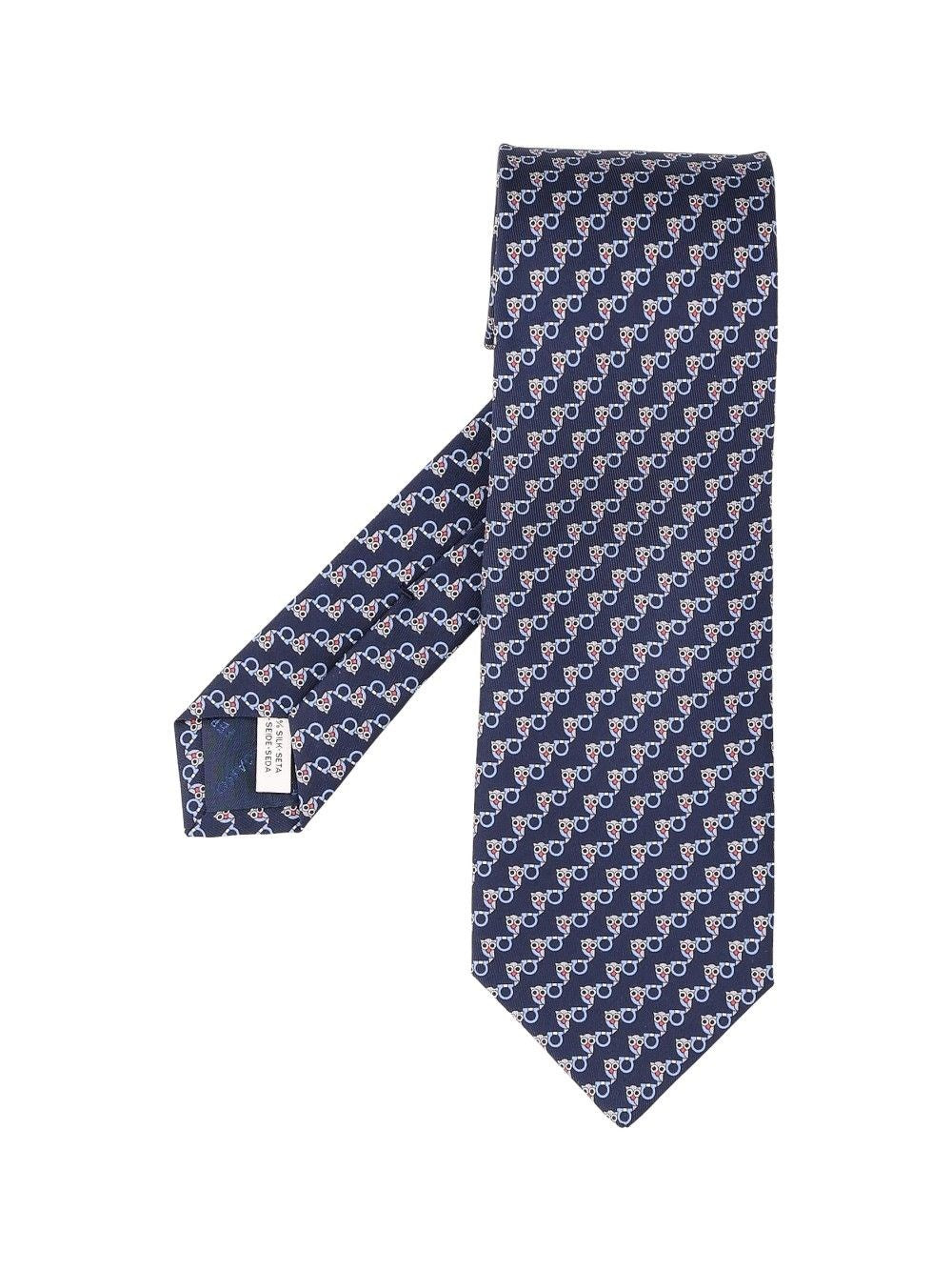 Ferragamo "Owl" Tie - Blue
