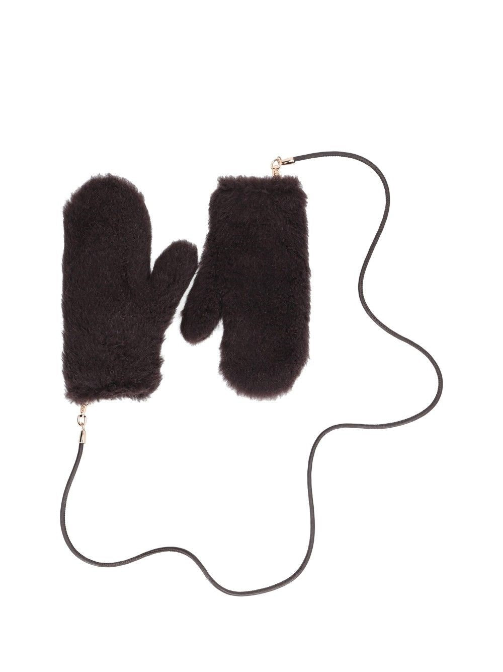 Max Mara Teddy Alpaca And Wool Mittens - Brown