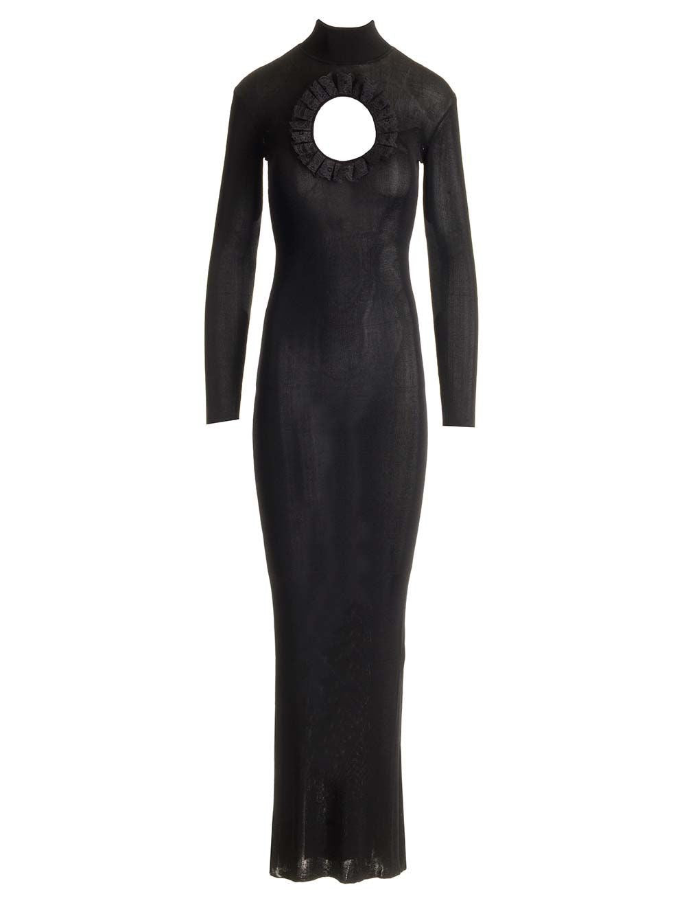 Self Portrait Residency Maxi Knit Dress - Black
