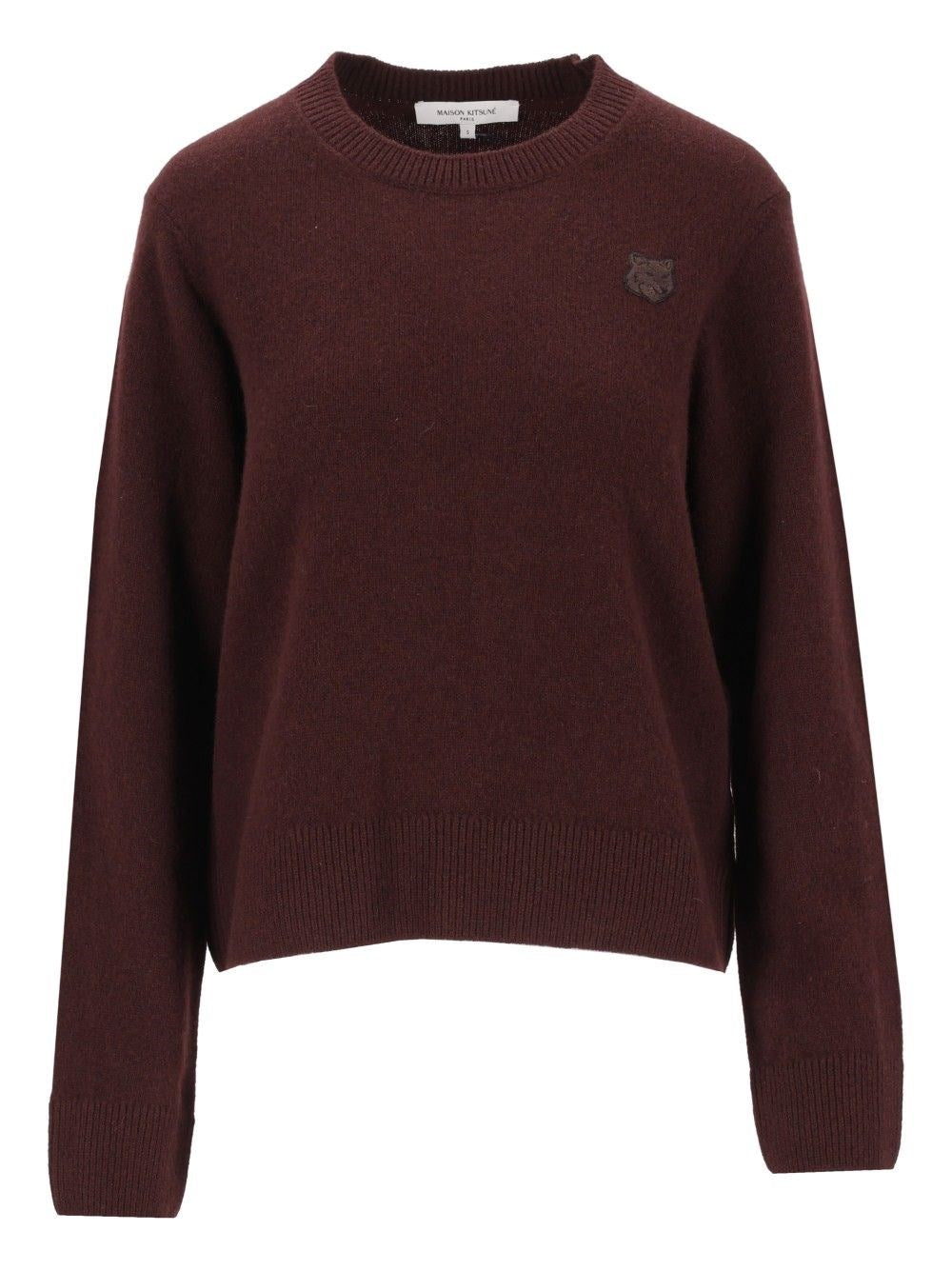 Maison Kitsuné Fox Head Sweater - Brown
