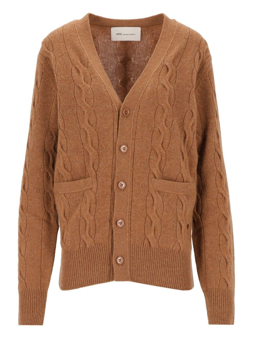 Ami Oversized Wool Cardigan - Beige