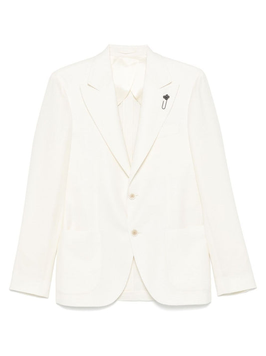 Lardini Wool, Linen And Silk Jacket - White
