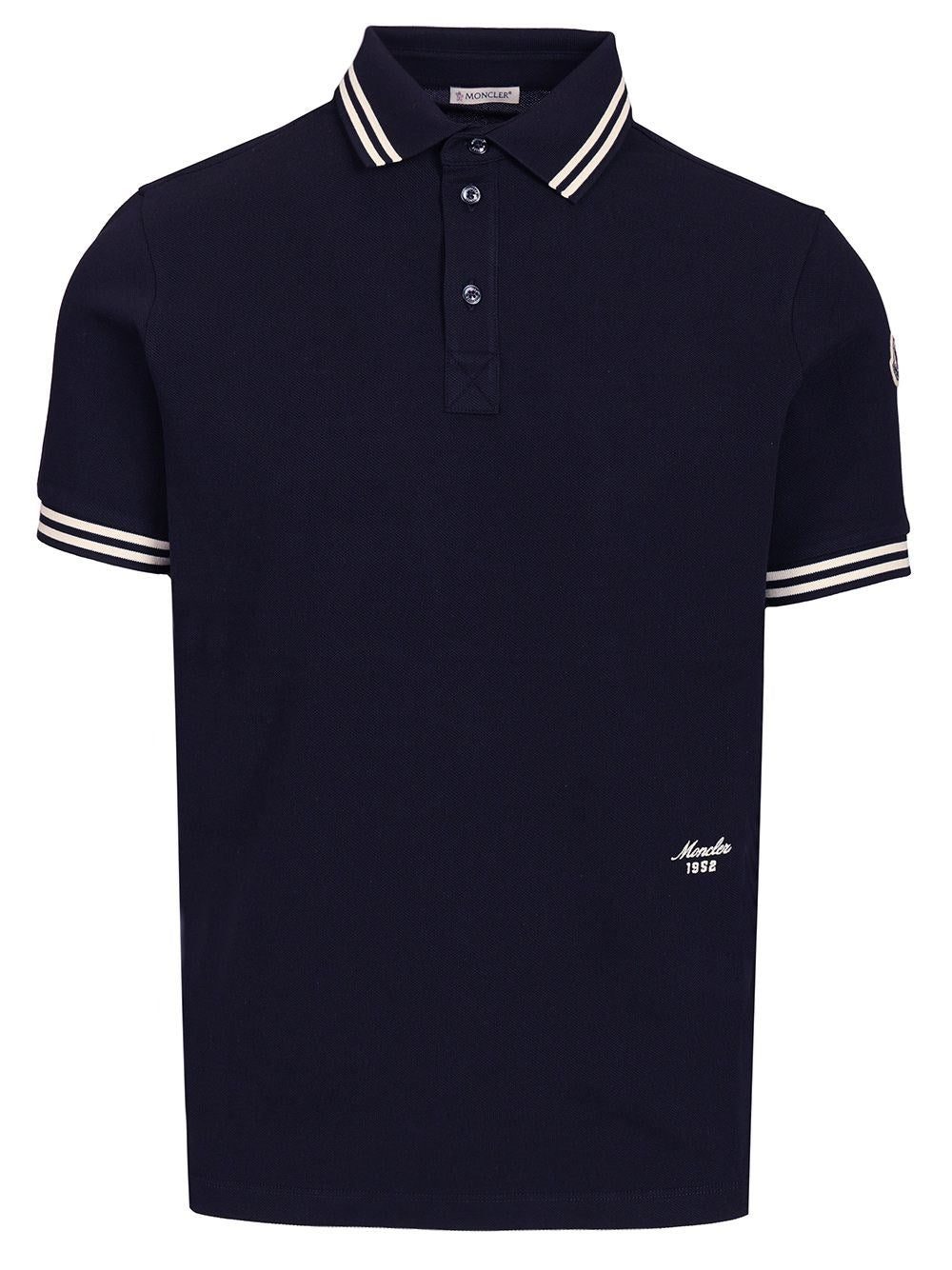 Moncler Piqué Polo - Blue