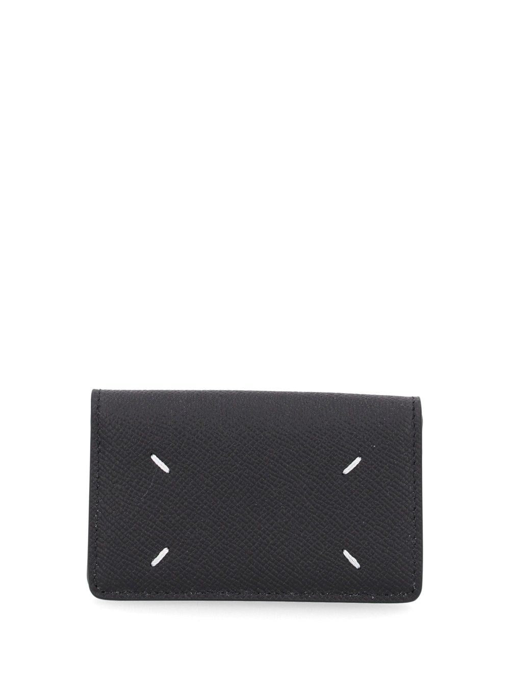 Maison Margiela Leather Card Holder With Four Stitchings - Black