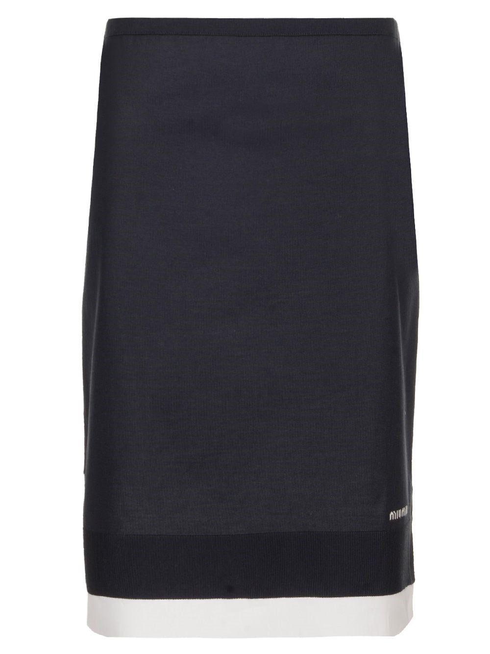 Miu Miu Knee-Length Knit Skirt - Blue